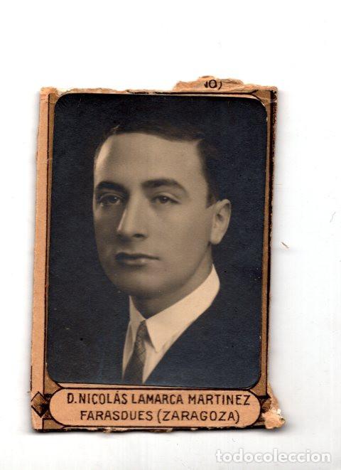Fotograf&iacute;a antigua: D. NICOL&Aacute;S LAMARCA MARTINEZ FARASDUES ZARAGOZA 7X5. CM SOLO FOTOGRAF&Iacute;A.