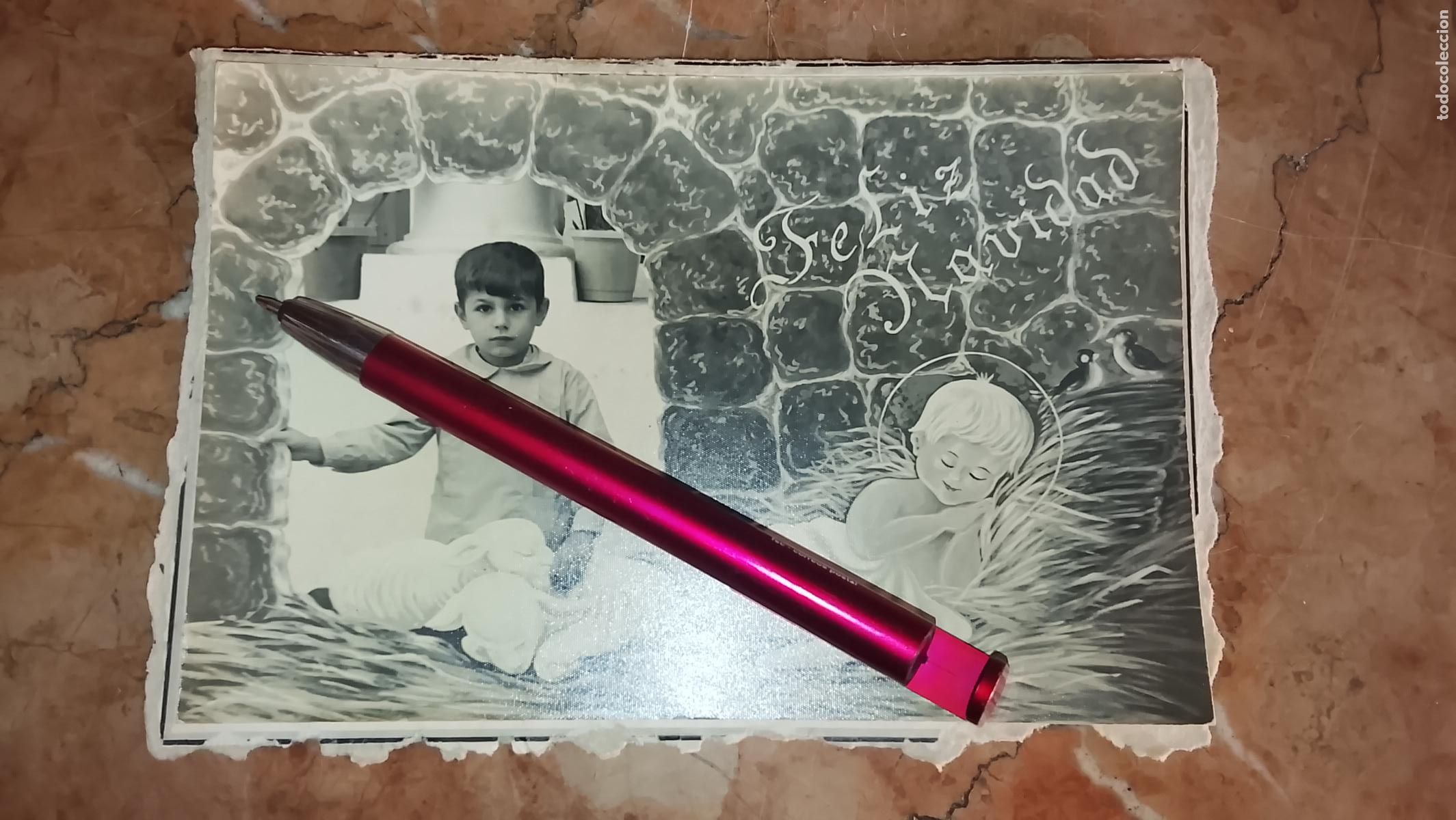 Fotografia antica: ANTIGUA FOTOGRAFIA ALBUMINA ESCUELA CARTON FELIZ NAVIDAD