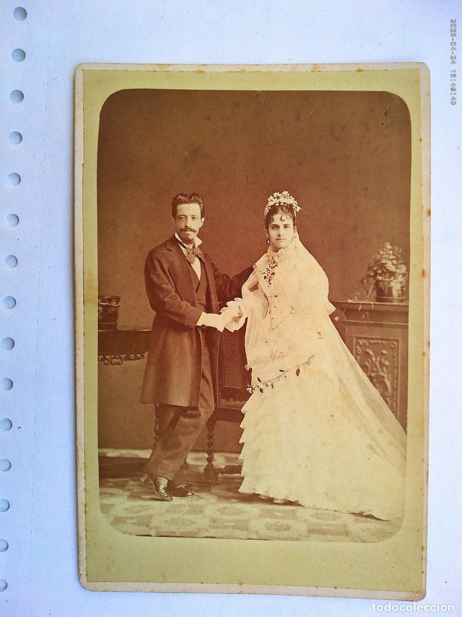 Fotograf&iacute;a antigua: PRECIOSA FOTO DE ESTUDIO DE BODA DEL SIGLO XIX . DE VERAZA , MEXICO 1879