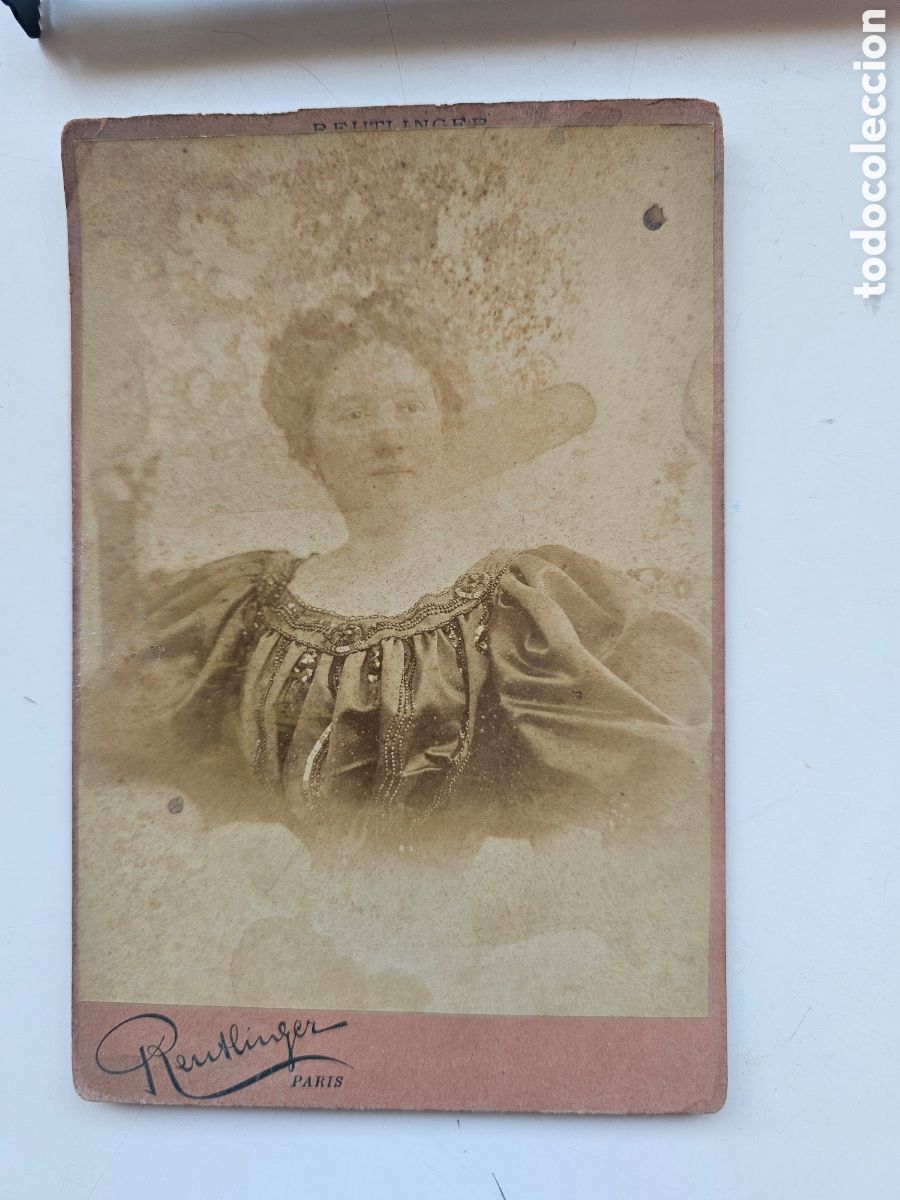 Antique Photography: Fotograf&iacute;a Original Reutlinger Par&iacute;s (1895-1900) - Carte de Cabinet &rdquo;Belle &Eacute;poque&rdquo; Alb&uacute;mina