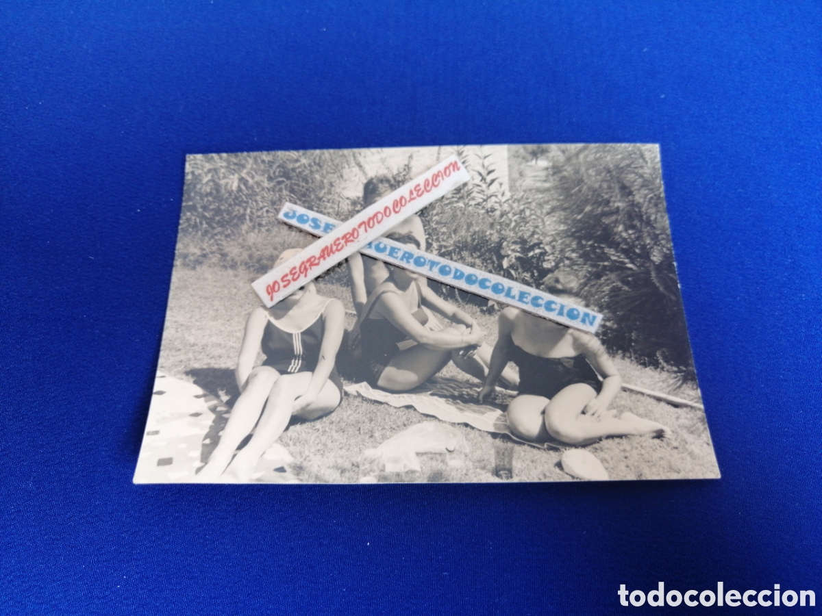 Antique Photography: MODELOS POSANDO EN BA&Ntilde;ADOR FOTOGRAF&Iacute;A ANTIGUA SIGLO PASADO SELLO FOTOGR&Aacute;FICO GARC&Iacute;A CORTES