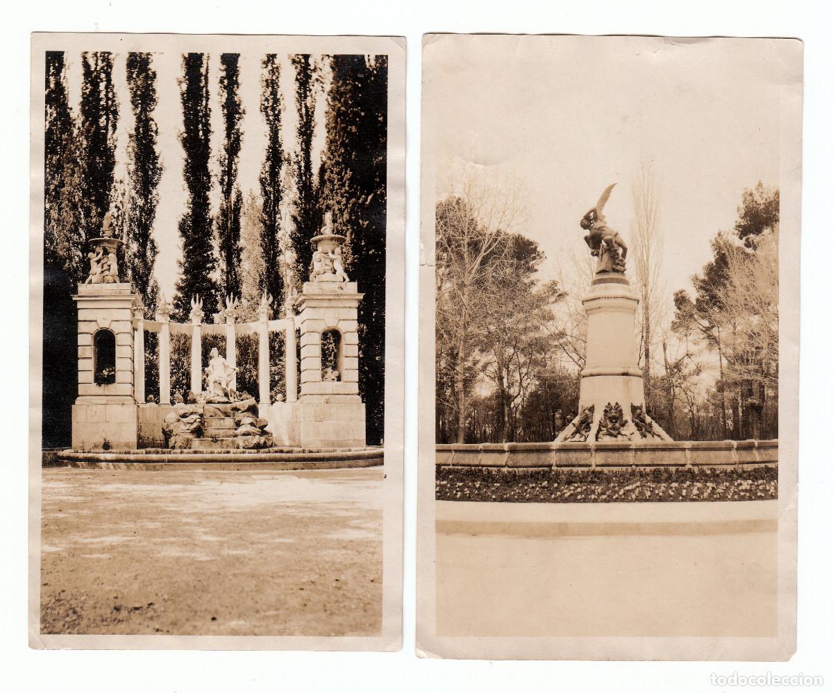 Antique Photography: 2 fotos Fuente Apolo, Jard&iacute;n del Pr&iacute;ncipe de Aranjuez y monumento &Aacute;ngel Ca&iacute;do Retiro Madrid 10s? pc