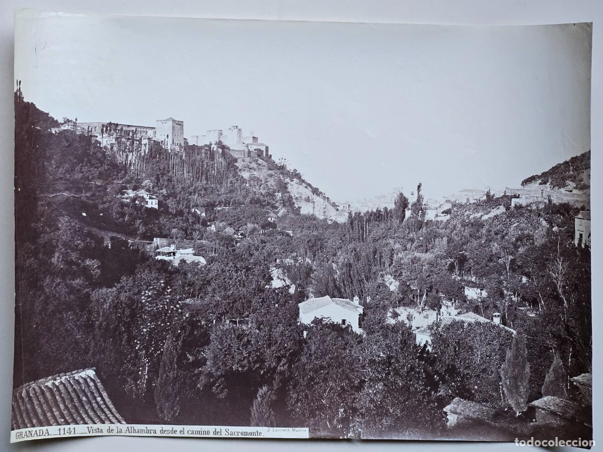 Fotograf&iacute;a antigua: Granada. Vista de la Alhambra desde el camino del Sacromonte. Laurent