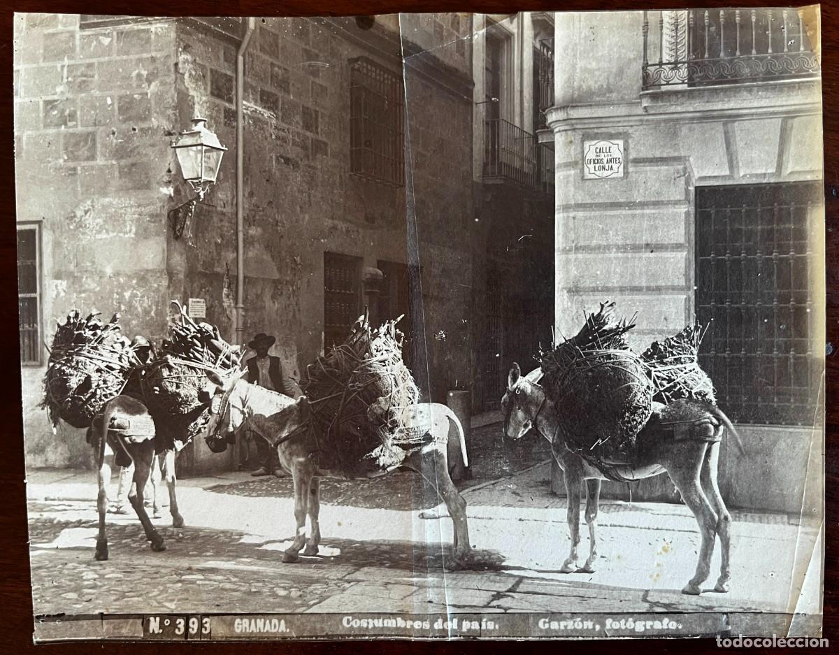 Fotografia antiga: GARZON, GRANADA N&ordm; 393, COSTUMBRES DEL PAIS, FOTOGRAFIA ALBUMINA, MIDE 20 X 16 CMS. APROXIMADAMENTE,