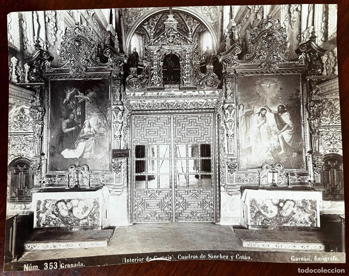 Fotograf&iacute;a antigua: GARZON, GRANADA N&ordm; 353, INTERIOR DE CARTUJA, CUADROS DE SANCHEZ Y COT&Aacute;N, FOTOGRAFIA ALBUMINA, MIDE 2