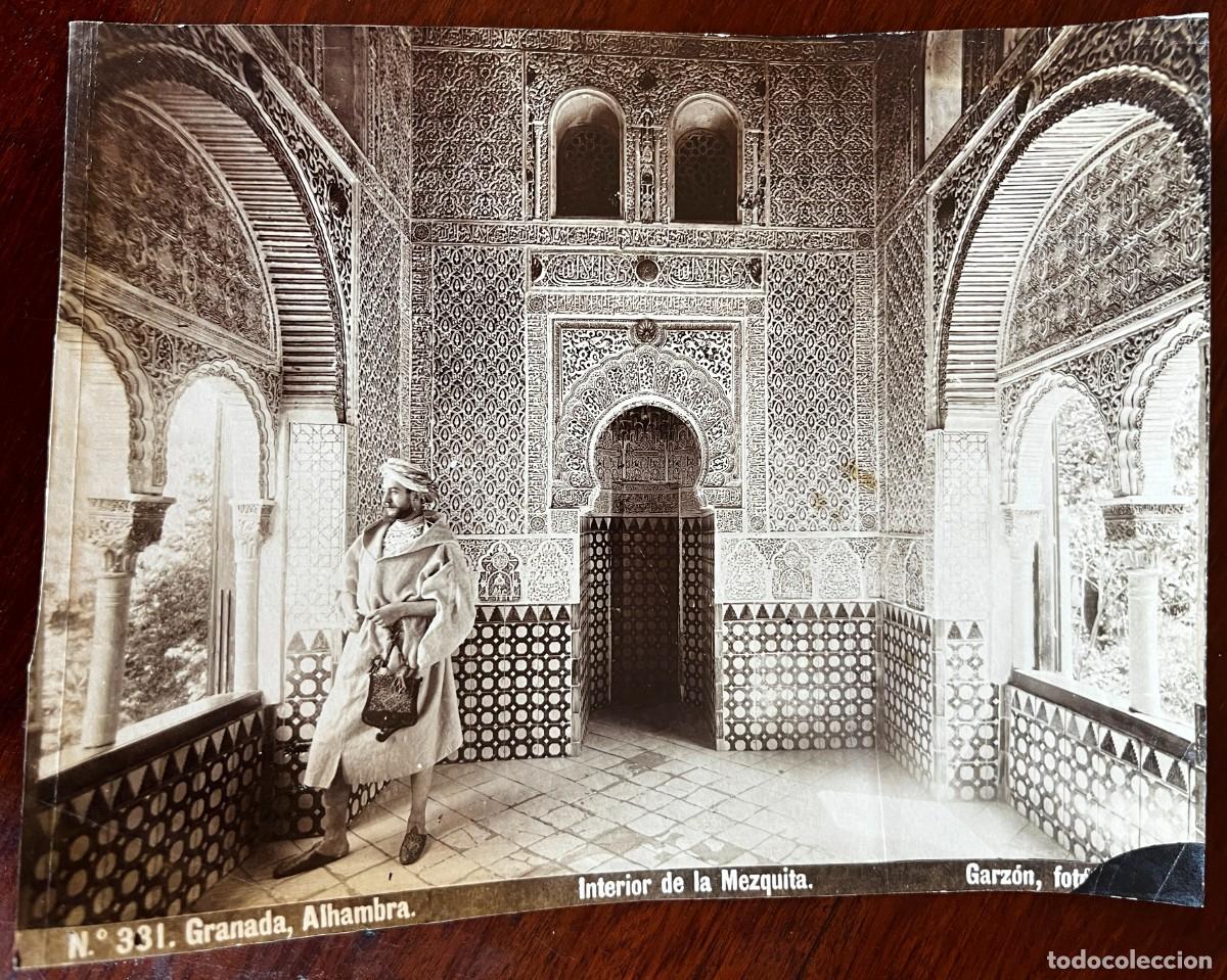 Fotograf&iacute;a antigua: GARZON, GRANADA N&ordm; 331, INTERIOR DE LA MEZQUITA, FOTOGRAFIA ALBUMINA, MIDE 20 X 16 CMS. APROXIMADAME