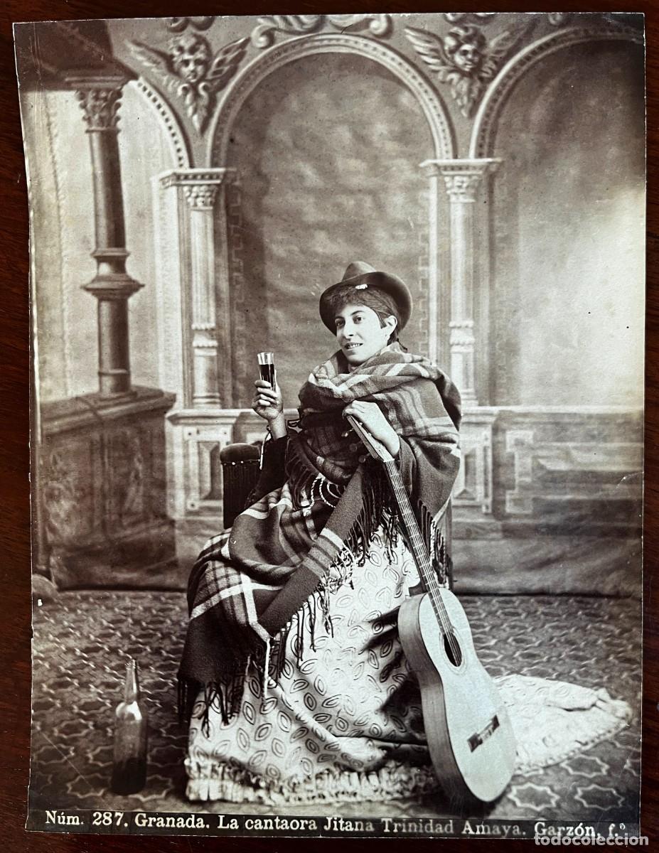 Fotograf&iacute;a antigua: GARZON, GRANADA N&ordm; 287, LA CANTAORA JITANA TRINIDAD AMAYA, FOTOGRAFIA ALBUMINA, MIDE 20,5 X 16 CMS.