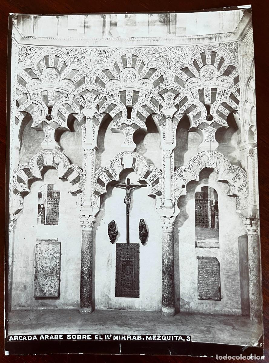 Fotograf&iacute;a antigua: ANTIGUA FOTOGRAFIA, CORDOBA, ARCADA ARABE SOBRE EL 1er MIHRAB, MEZQUITA N&ordm; 3, MIDE 24 X 18 CMS. VER