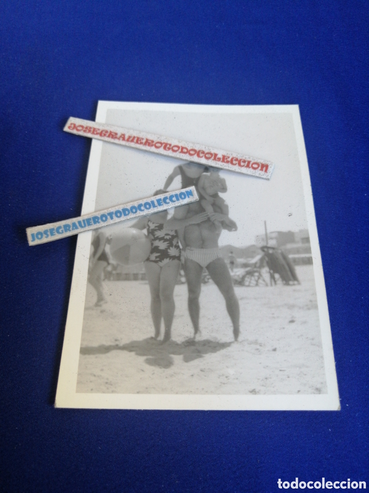 Alte Fotografie: PLAYA MALVARROSA (VALENCIA) MODELOS POSANDO EN BA&Ntilde;ADOR FOTOGRAF&Iacute;A ANTIGUA SIGLO PASADO