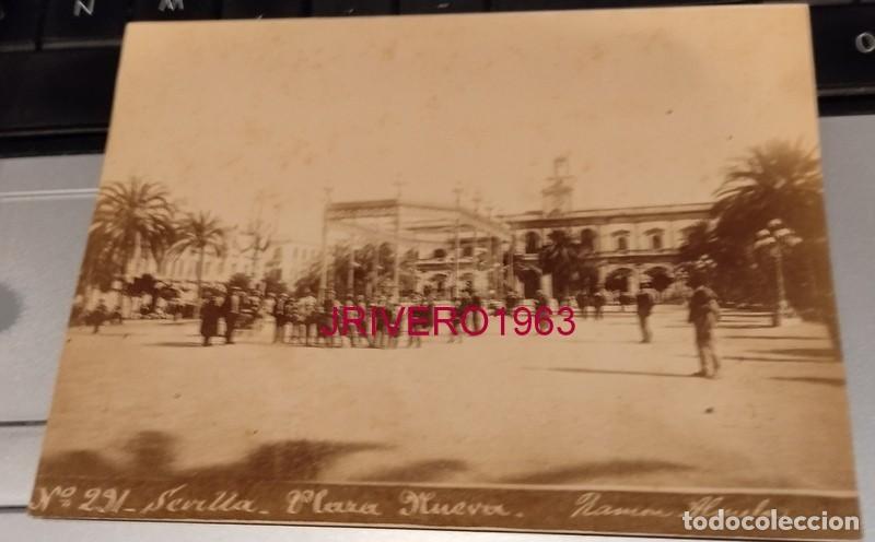 Fotograf&iacute;a antigua: SEVILLA, SIGLO XIX, ALBUMINA DE LA PLAZA NUEVA, FOT. RAMON ALMELA, 130X98MM