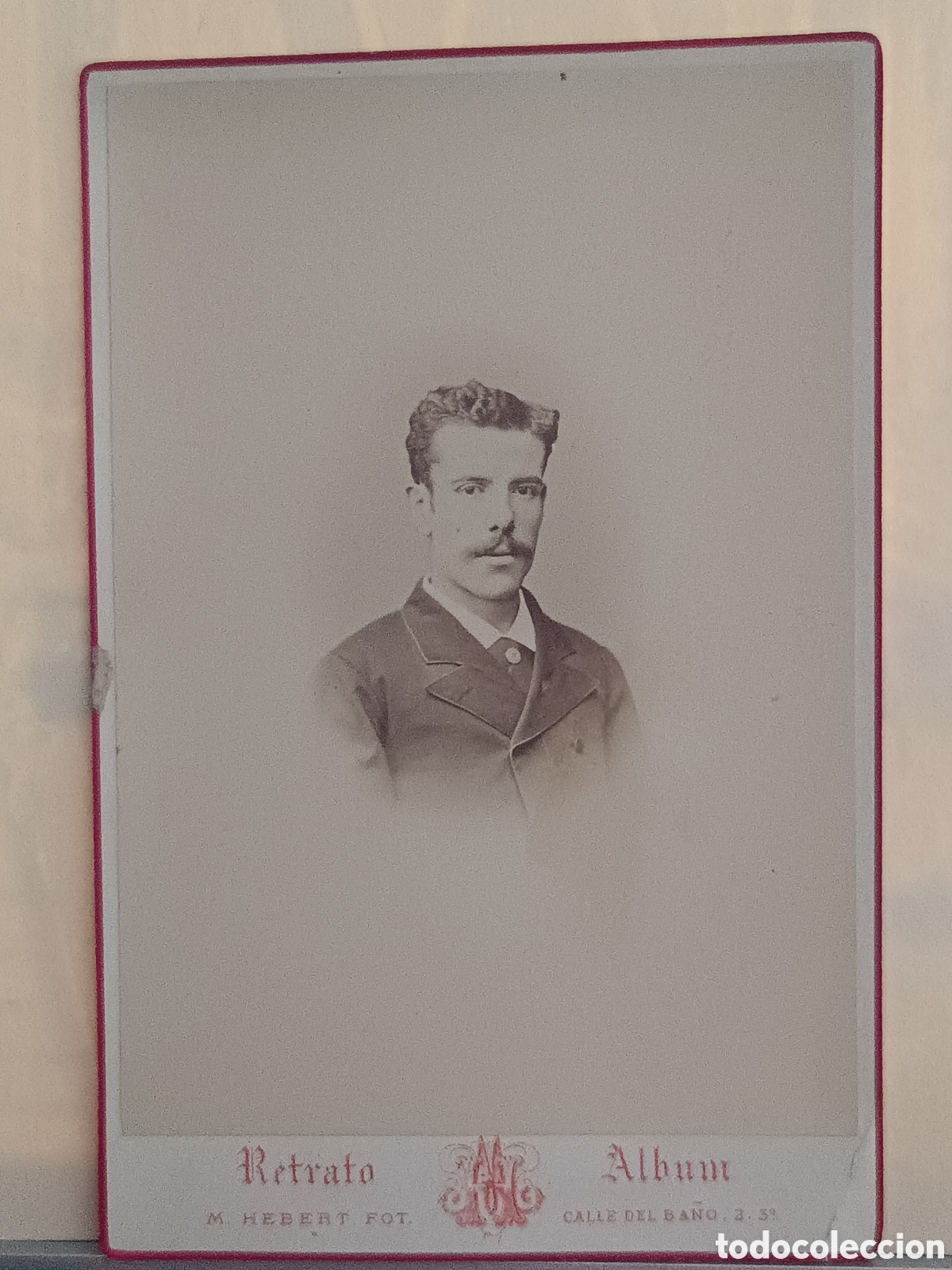 Fotograf&iacute;a antigua: FOTOGRAF&Iacute;A ANTIGUA RETRATO DE CABALLERO 1882 P.M. HEBERT MADRID CALLE DEL BA&Ntilde;O