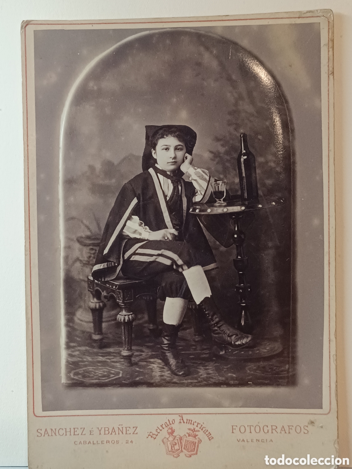 Fotograf&iacute;a antigua: FOTOGRAF&Iacute;A SANCHEZ E YBA&Ntilde;EZ VALENCIA RETRATO AMERICANO NI&Ntilde;O CON DISFRAZ