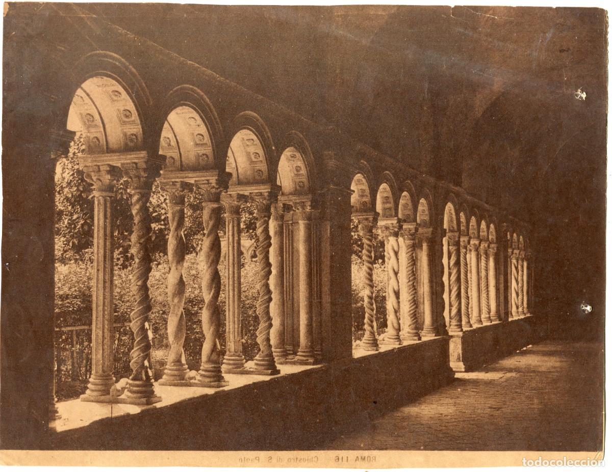 Fotograf&iacute;a antigua: Roma. Basilica san Pablo de Extramuros. Fotografia albumina finales siglo XIX