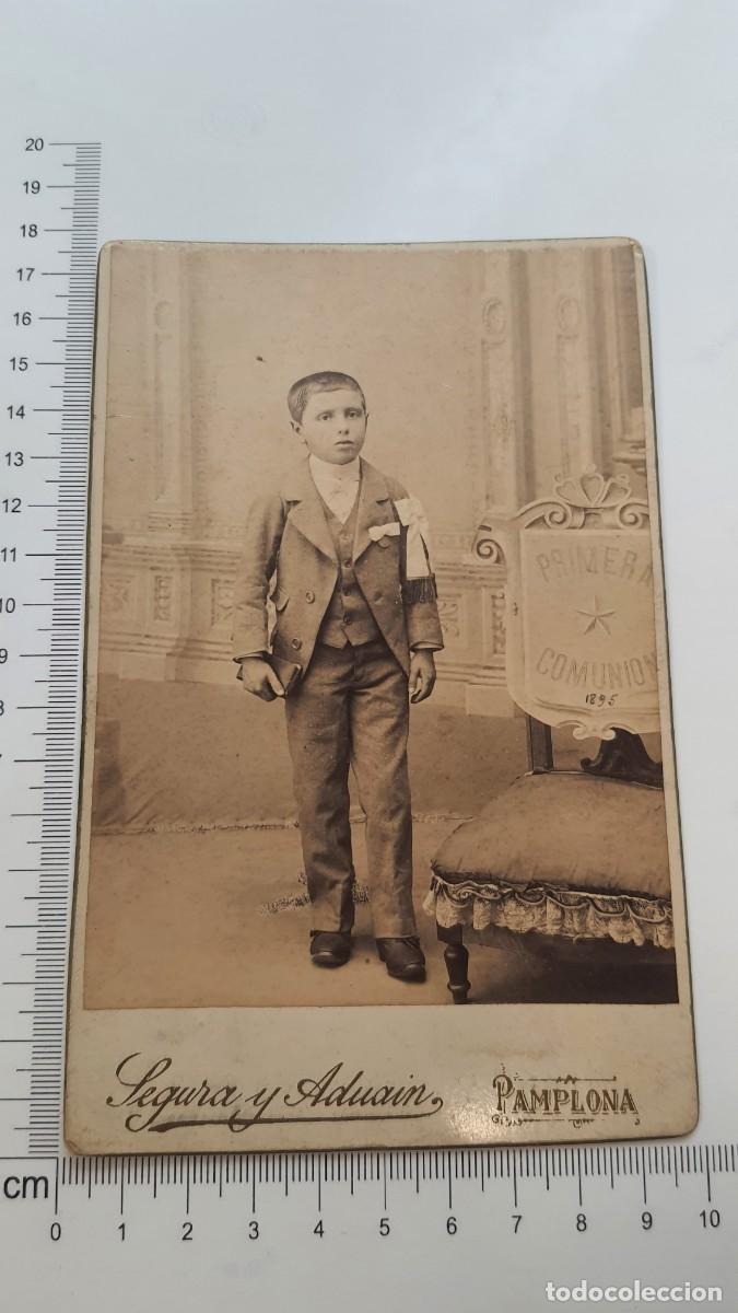 Fotograf&iacute;a antigua: Fotografia Segura y aduain Pamplona 1&ordf; comunion 1896
