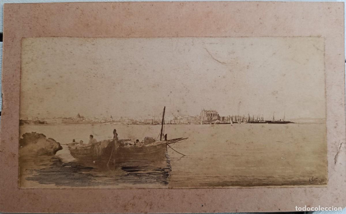 Fotograf&iacute;a antigua: ALB&Uacute;MINA DE PALMA DE MALLORCA ILUMINADA POR ANTONIO FUSTER Y FORTEZA. 1892.