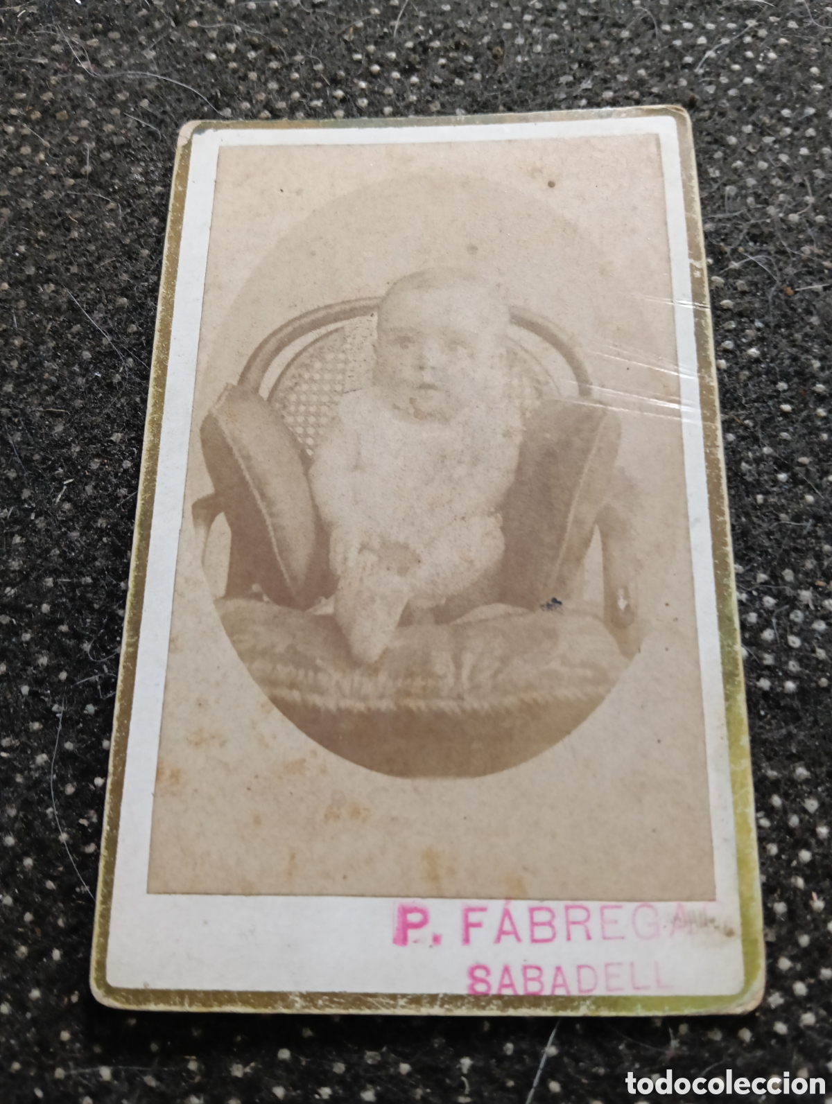 Fotograf&iacute;a antigua: 1890 fotograf&iacute;a de un beb&eacute;, mide 10 x 6,5 cm.