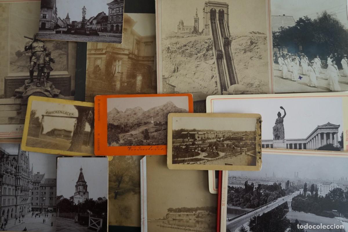 Fotograf&iacute;a antigua: Lote de 15 fotograf&iacute;as antiguas blanco y negro, sobre cart&oacute;n. Paisajes y edificios S. XIX y XX.