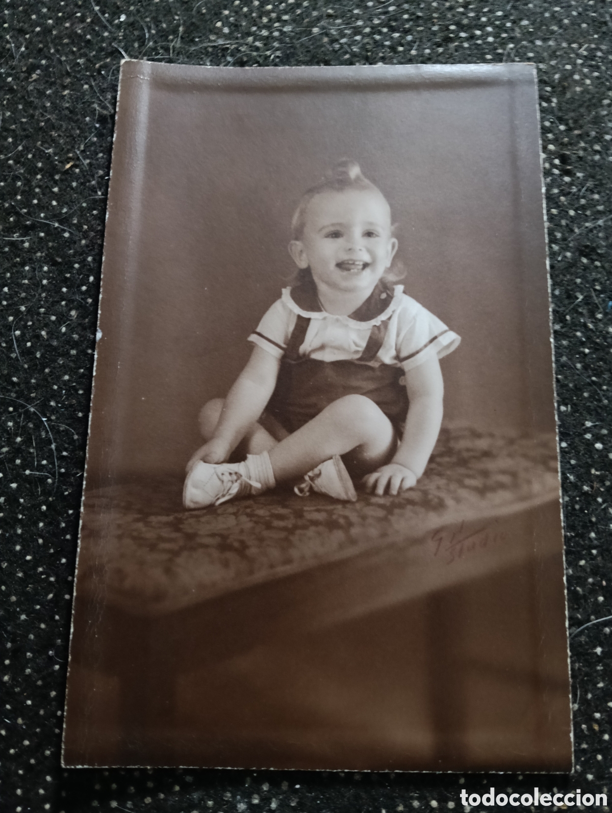 Fotograf&iacute;a antigua: 1920-30 Fotograf&iacute;a de Chester a los 16 meses, dedicada a su bisabuela, mide 14 x 9 cm