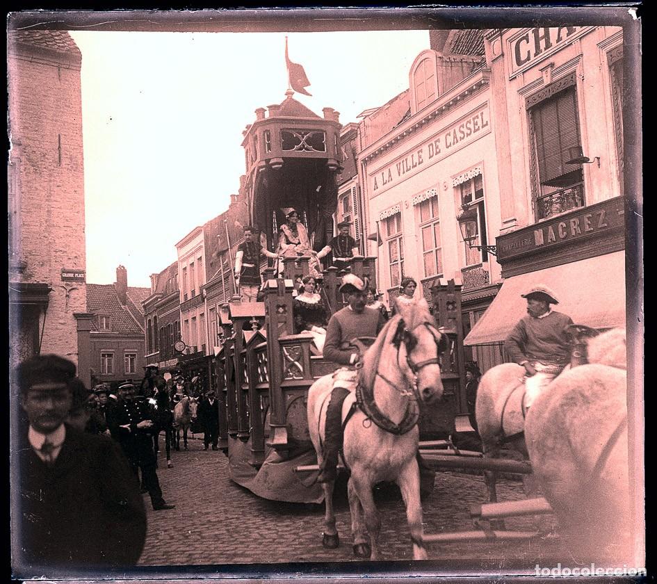 Fotograf&iacute;a antigua: 1909-1910 FIESTAS CARROZAS LOTE DE 13 NEGATIVOS DE CRISTAL 8 X 9 cm.