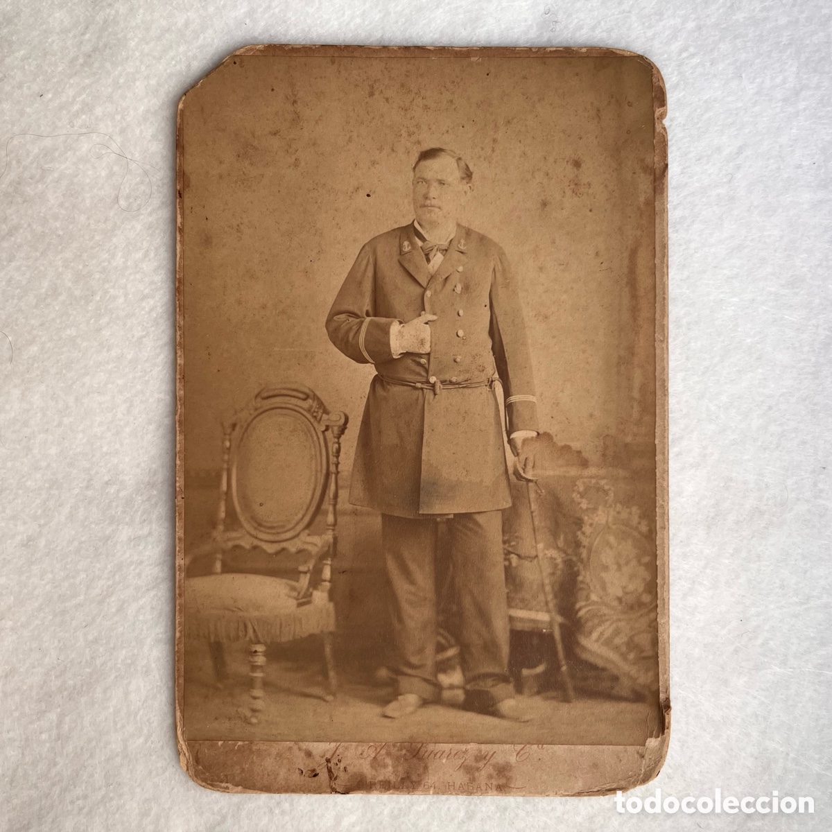 Fotograf&iacute;a antigua: MILITAR / MARINA / ARMADA / FOTOGRAF&Iacute;A DE OFICIAL / SU&Aacute;REZ / HABANA / CASA REAL / GUERRA