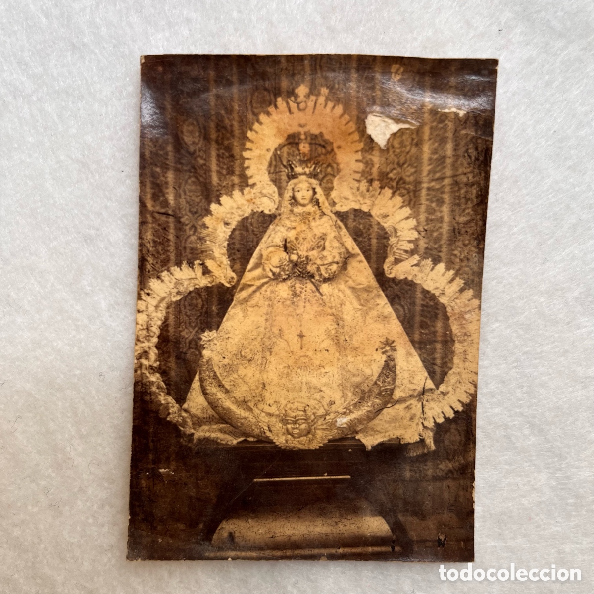 Fotograf&iacute;a antigua: RELIGIOSA - ANTIGUA FOTOGRAF&Iacute;A VIRGEN DE GLORIA POR IDENTIFICAR / ADQ. SEVILLA