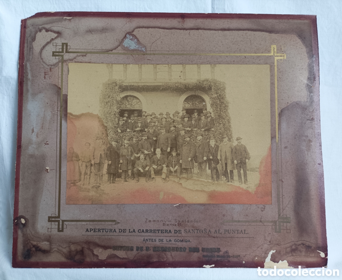 Fotograf&iacute;a antigua: APERTURA DE LA CARRETERA DE SANTO&Ntilde;A AL PUNTAL. ZENON. SANTANDER.