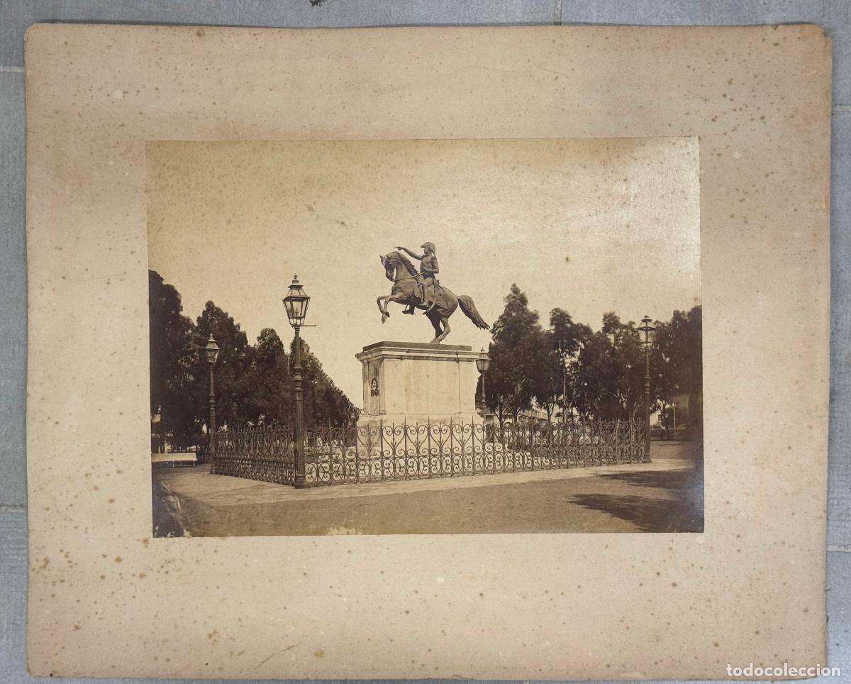Fotograf&iacute;a antigua: ARGENTINA - BUENOS AIRES - ESTATUA GENERAL SAN MART&Iacute;N - FOTOGRAFIA ALBUMINA ANTIGUA