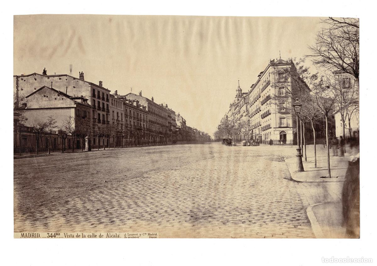 Fotograf&iacute;a antigua: MADRID 344 VISTA DE LA CALLE DE ALCAL&Aacute;. J. LAURENT. 21,7x33. APROX.