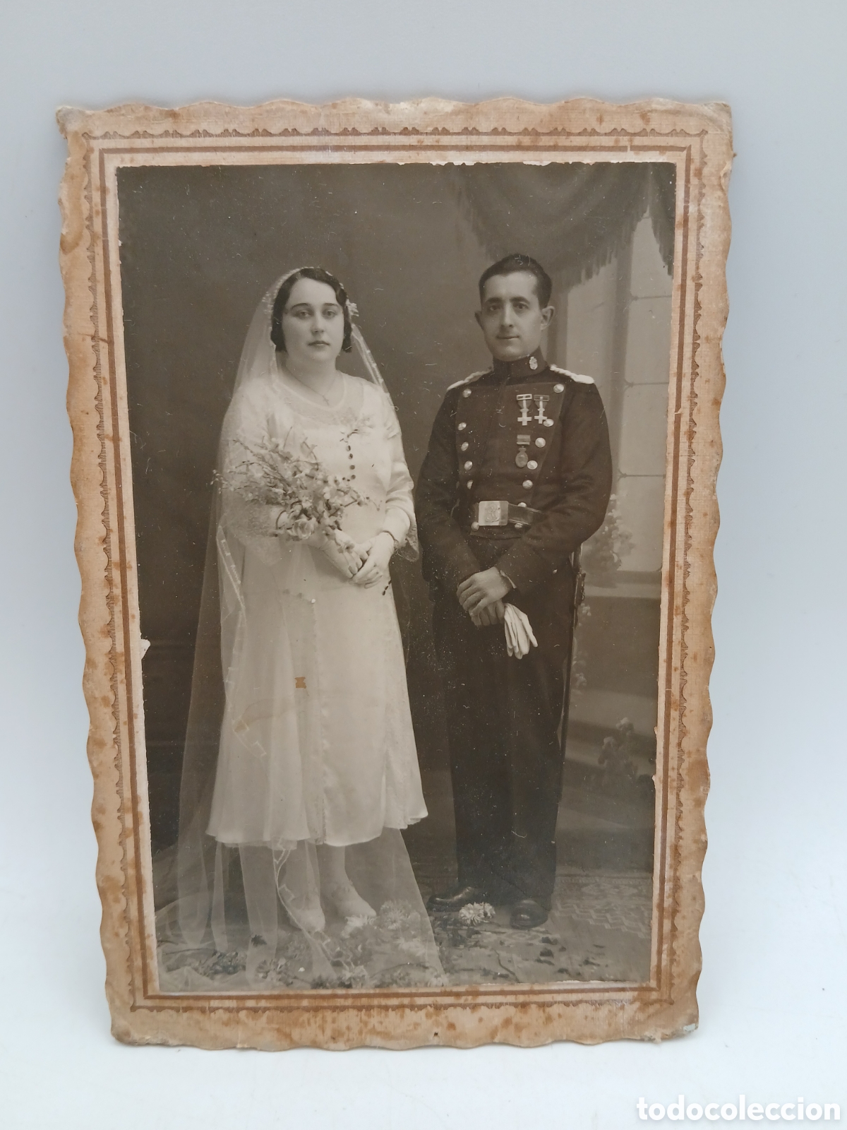 Fotograf&iacute;a antigua: Foto antigua. Novios