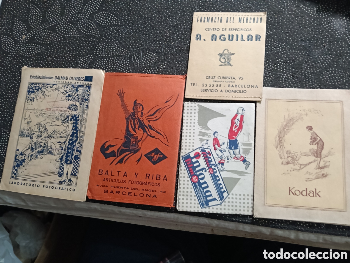 Fotograf&iacute;a antigua: 5 Fundas para fotograf&iacute;as y farmacia, KODAK, AGFA,FILM, ETC