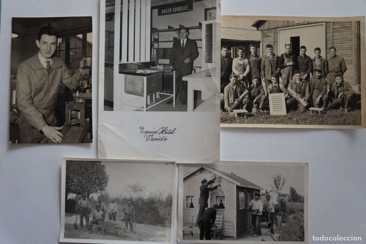 Fotograf&iacute;a antigua: Lote de 5 fotograf&iacute;as antiguas en blanco y negro. Hombres trabajando.