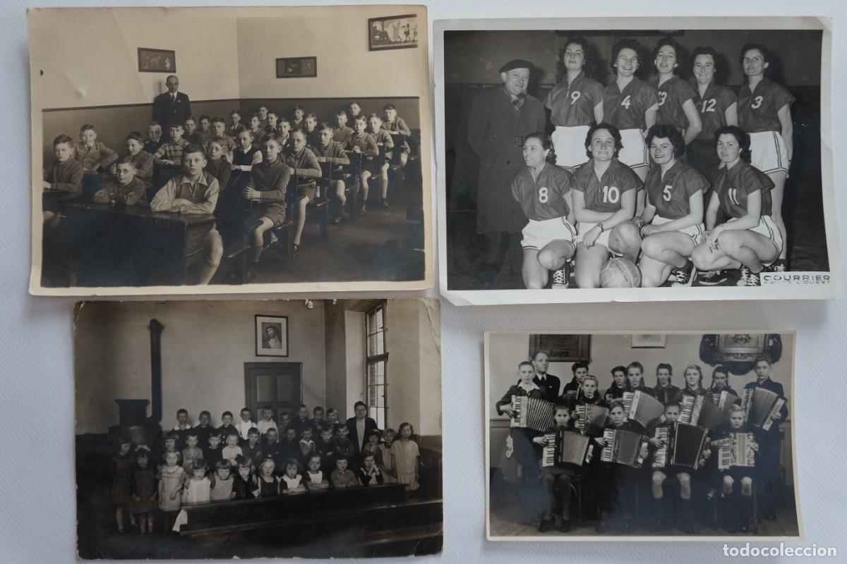 Fotograf&iacute;a antigua: Lote de 4 fotograf&iacute;as antiguas en blanco y negro. Grupos.