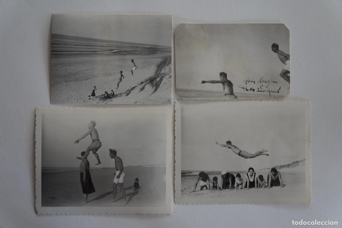 Fotograf&iacute;a antigua: Lote de 4 fotograf&iacute;as antiguas en blanco y negro. Grupo de ba&ntilde;istas. Alemania.