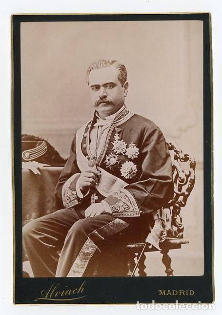 Fotograf&iacute;a antigua: PLACIDO DE JOVE Y HEVIA. VIZCONDE DE CAMPO-GRANDE. DEDICADA Y FIRMADA. ALVIACH. MADRID. ASTURIAS.