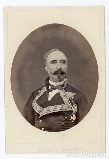 Fotograf&iacute;a antigua: CARLOS M. DE XUCH Y CONDAMY. TENIENTE GENERAL. DEDICADO Y FIRMADO. GUERRA CARLISTA. S. XIX. OTERO
