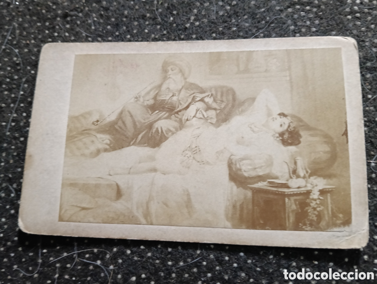 Fotograf&iacute;a antigua: 1880-1900 &Eacute;poca Victoriana Fotograf&iacute;a de La Vida en el Serrallo 10,5 x 6,5 cm aprox.