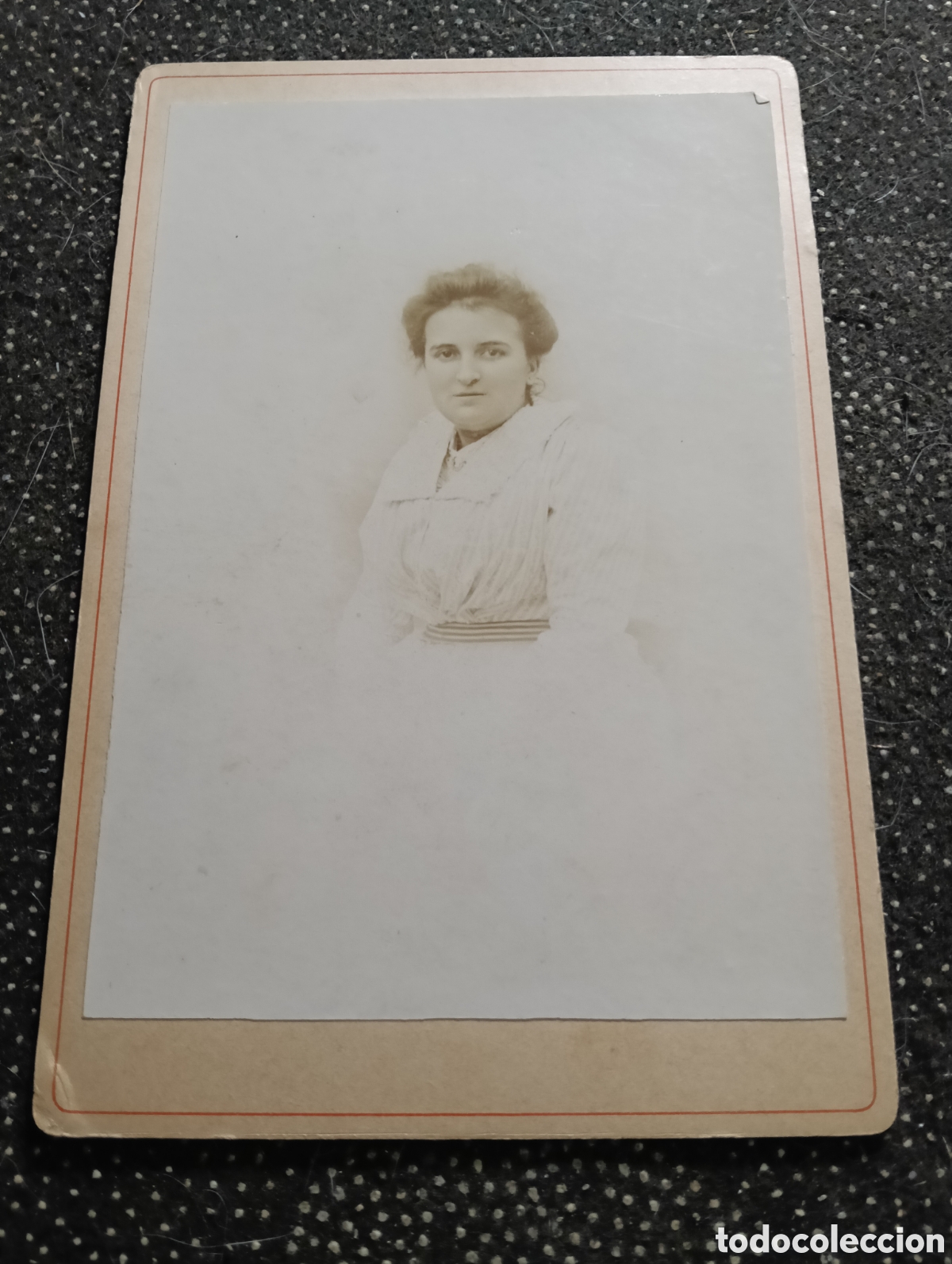Fotograf&iacute;a antigua: 1880-1900 &Eacute;poca Victoriana Fotograf&iacute;a de una se&ntilde;ora vestida para la ocasi&oacute;n 17 x 11 cm aprox.