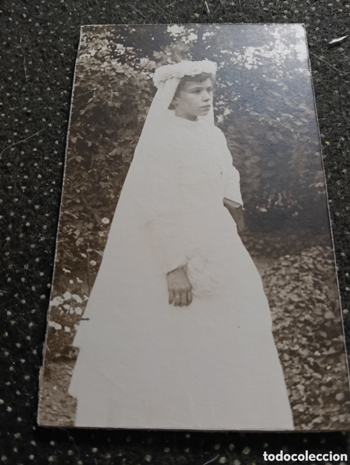 Fotograf&iacute;a antigua: 1880-1900 &Eacute;poca Victoriana Fotograf&iacute;a de una ni&ntilde;a en la primera comuni&oacute;n posando para la ocasi&oacute;n 10,