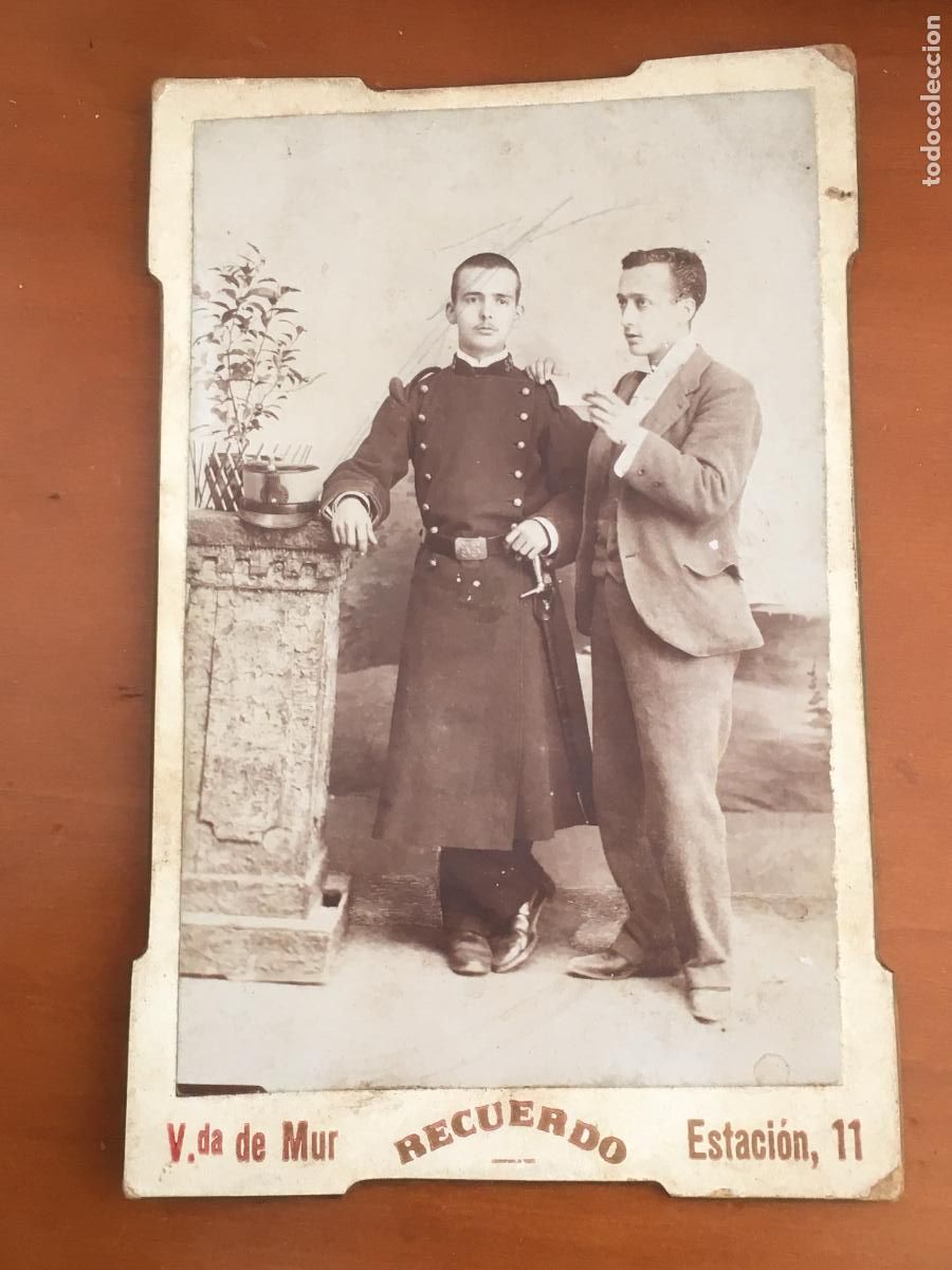Fotograf&iacute;a antigua: foto albumina militar original fotografo viuda de mur vitoria