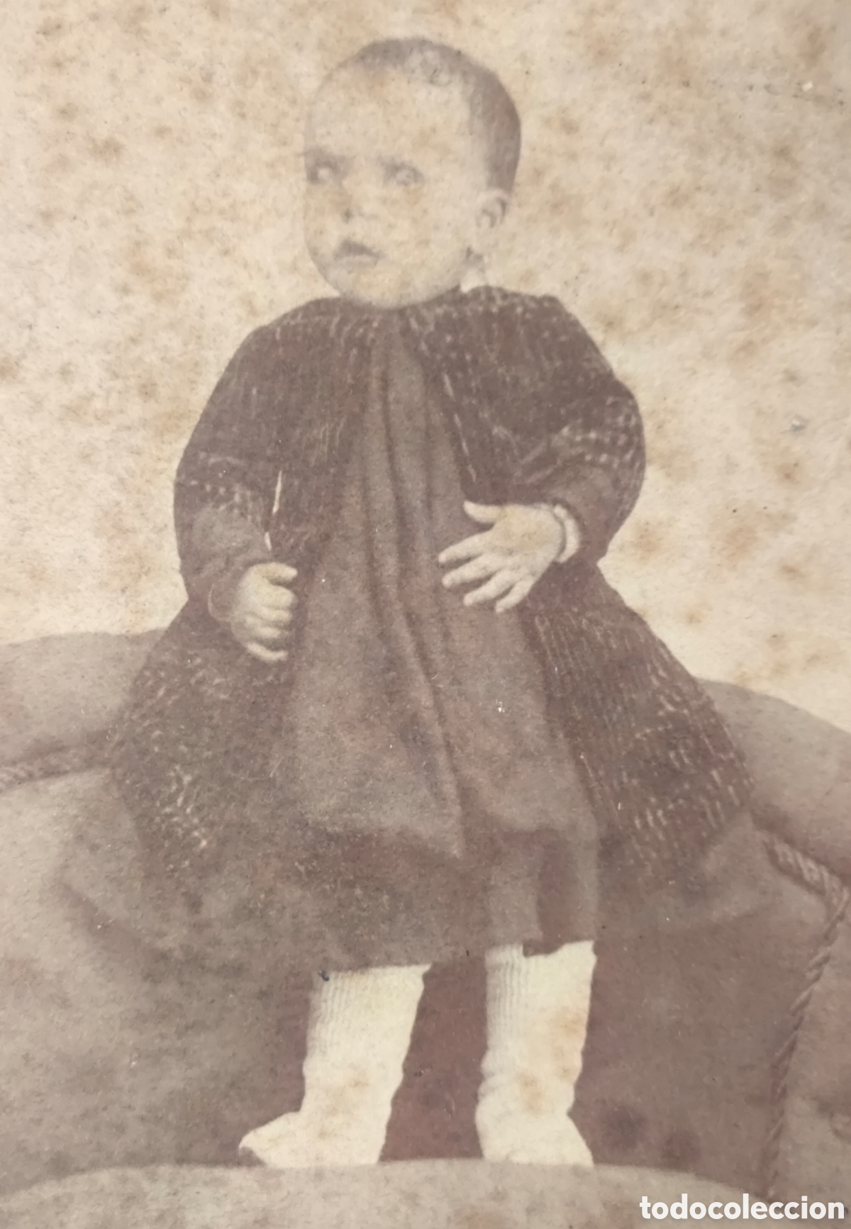 Fotograf&iacute;a antigua: FOTOGRAF&Iacute;A ALB&Uacute;MINA RETRATO DE ESTUDIO NI&Ntilde;O FOT&Oacute;GRAFO VDA. DE AMAYRA MADRID C. 1900
