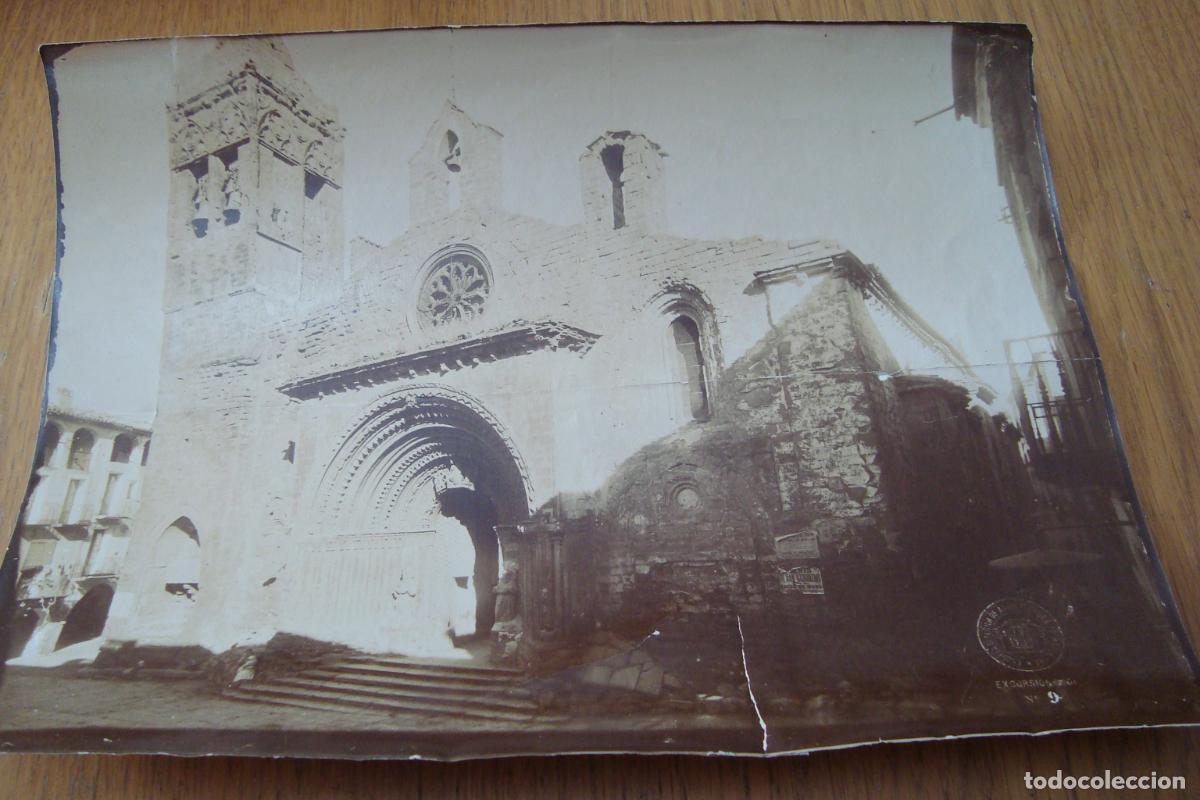 Fotograf&iacute;a antigua: ANTIGUA FOTOGRAFIA VISTA DE IGLESIA ROMANCA SANTA MARIA. AGRAMUNT LLEIDA LERIDA 1901.