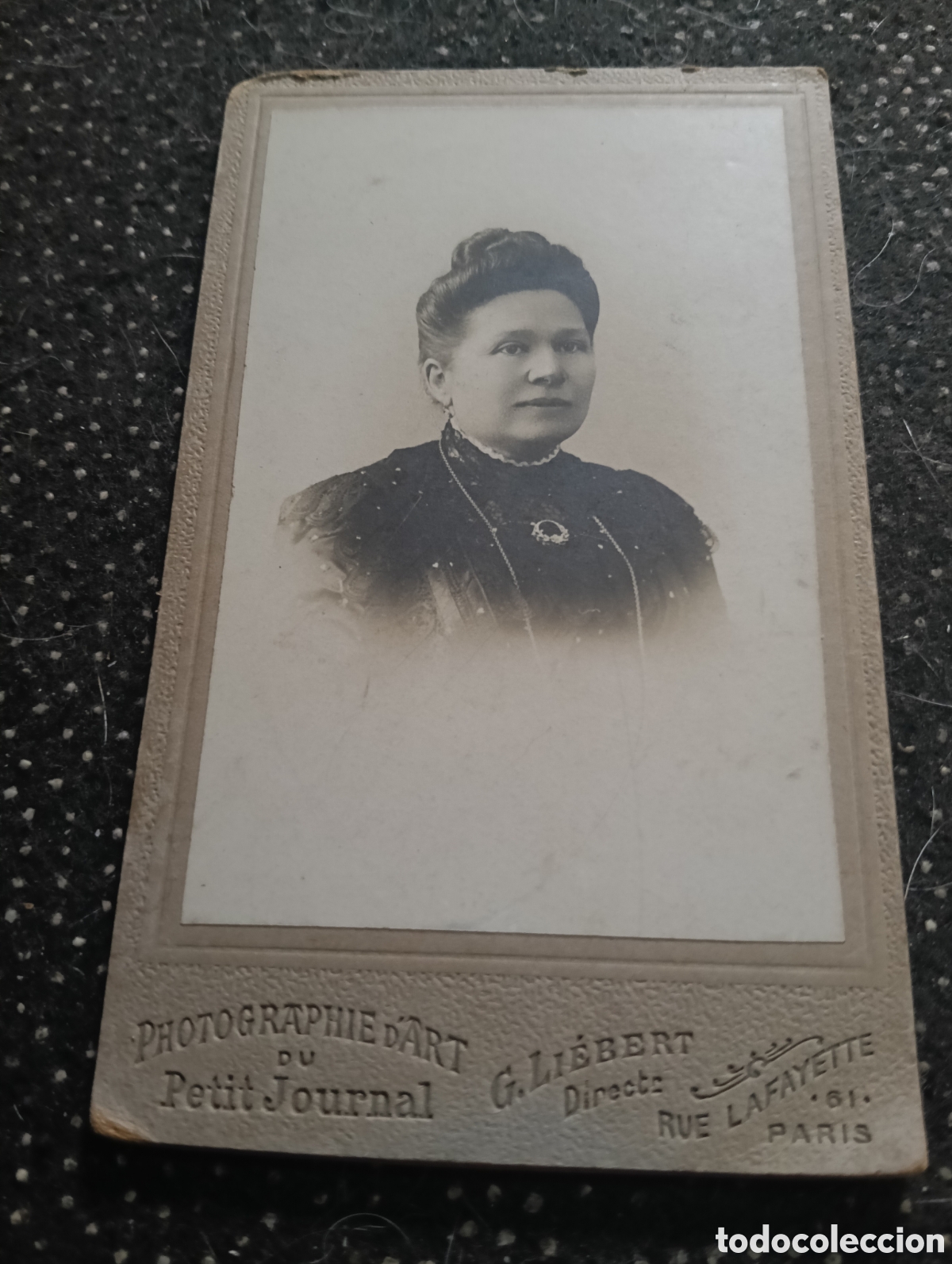Fotografia antiga: 1865-1910 Fotograf&iacute;a Victoriana en cart&oacute;n de una se&ntilde;ora mide 11 x 6,5 aprox.