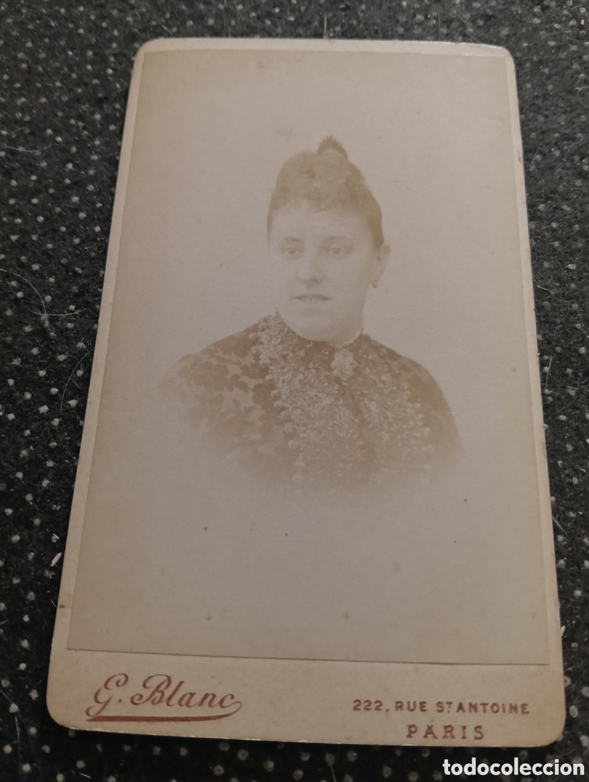 Fotograf&iacute;a antigua: 1865-1910 Fotograf&iacute;a Victoriana en cart&oacute;n de una se&ntilde;ora mide 11 x 6,5 aprox.