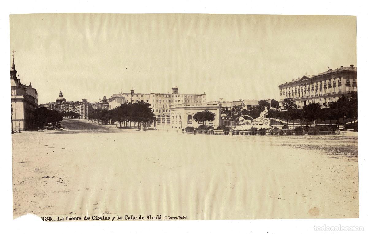Fotograf&iacute;a antigua: MADRID.- 938. LA FUENTE DE CIBELES Y LA CALLE DE ALCAL&Aacute; J. LAURENT. MADRID. 34X20. APROX.