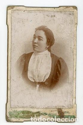 Photographie ancienne: GIJON. ASTURIAS. E. MARQUERIE. RETRATO FEMENINO.
