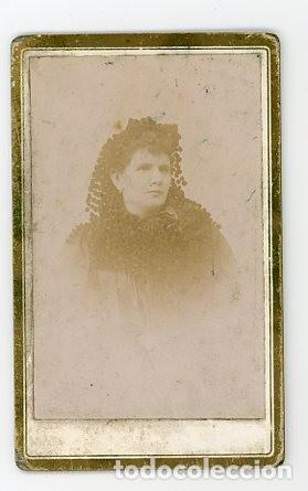 Photographie ancienne: GIJON. ASTURIAS. RICARDO DEL RIO. MUJER CON MANTILLA