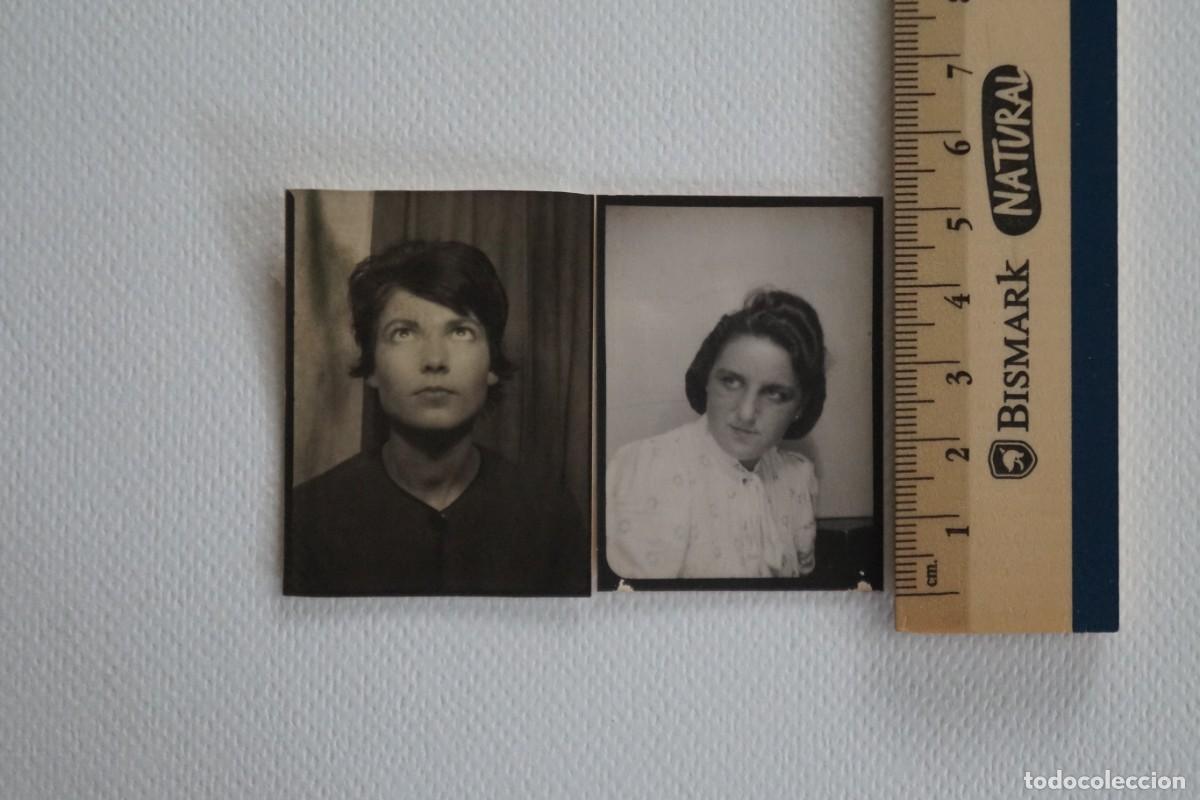 Fotograf&iacute;a antigua: Lote 2 fotomat&oacute;n. Blanco y negro. Mujeres de principios s. XX. Francia.