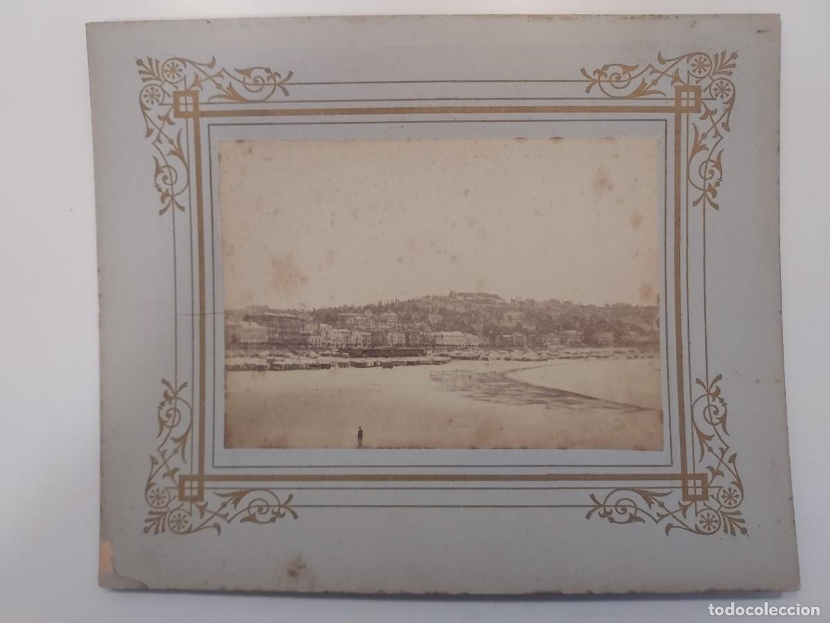 Fotograf&iacute;a antigua: FOTOGRAFIA ANTIGUA PANORAMICA BAHIA DE LA CONCHA CASETAS BA&Ntilde;O, SAN SEBASTIAN (c. 1905-1910). 11 x 8.