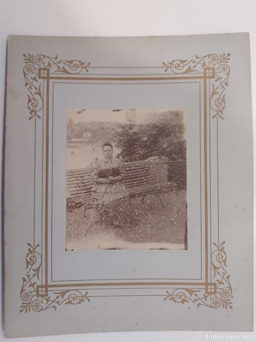 Fotograf&iacute;a antigua: FOTOGRAFIA ANTIGUA RETRATO DAMA CON PARASOL PASEO DE LA CONCHA SAN SEBASTIAN (c. 1905-1910) 11 x 8.