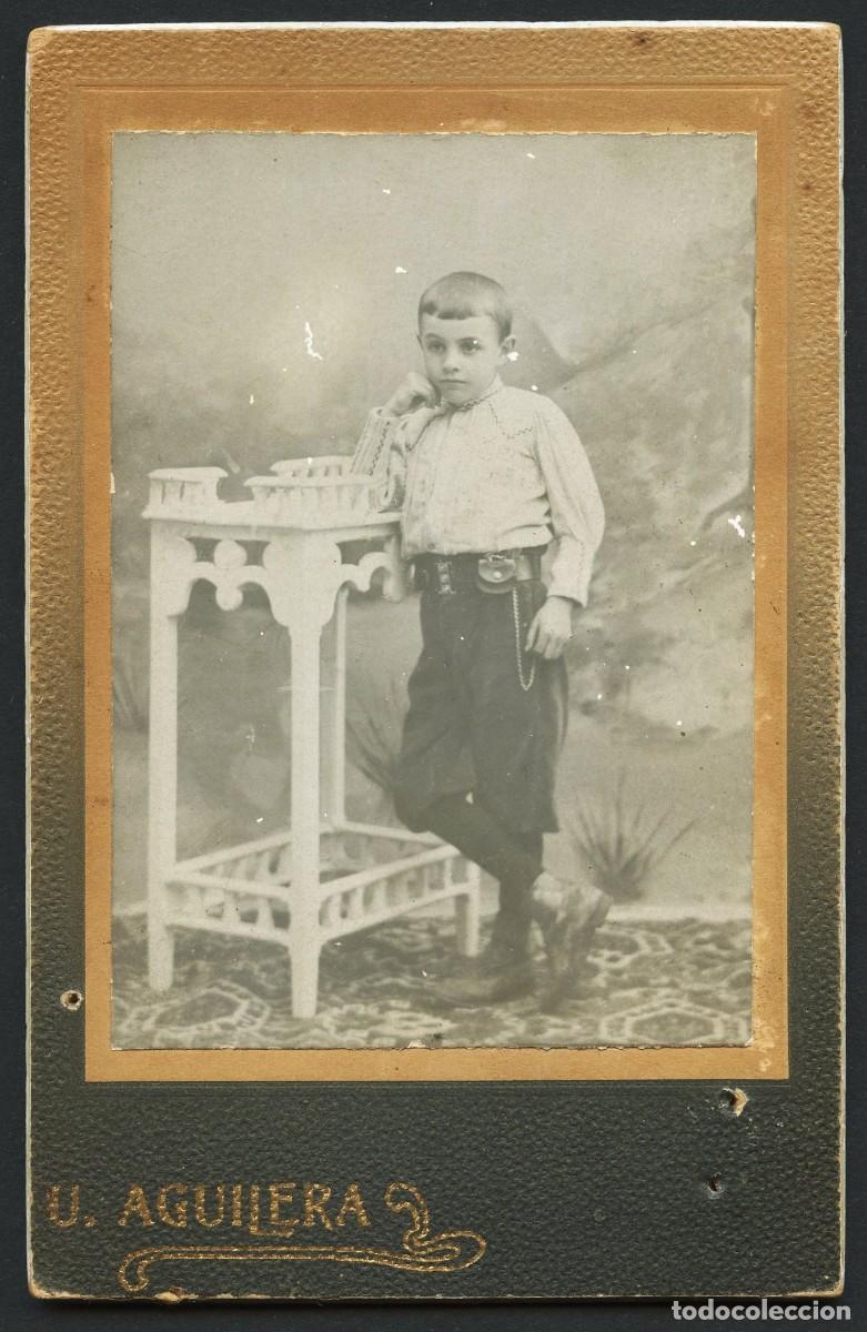 Photographie ancienne: FOTOGRAF&Iacute;A ART&Iacute;STICA, RETRATO FOTOGR&Aacute;FICO NI&Ntilde;O, FOT. U. AGUILERA, BURGO DE OSMA